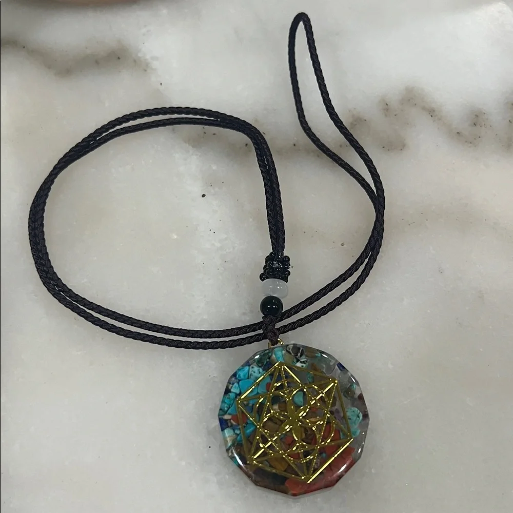 26” Meditation Geometry Orgone Chakra Pendant Necklace